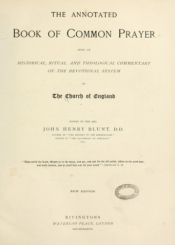 Church of England: The annotated Book of Common Prayer (1888, Rivingtons)