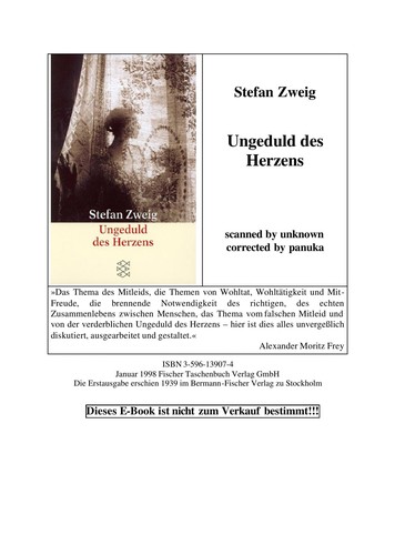 Stefan Zweig: Ungeduld des Herzens (German language, 1998, Fischer-Taschenbuch-Verl.)