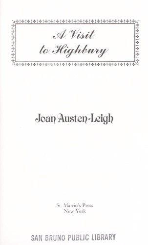 Joan Austen-Leigh: A visit to Highbury (1995, St. Martin's Press)