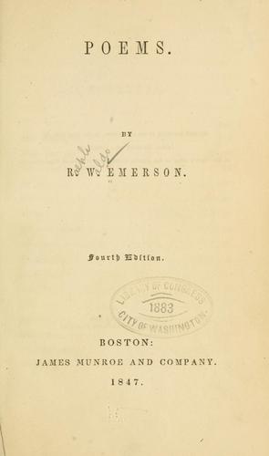 Ralph Waldo Emerson: Poems. (1847, J. Munroe & Co.)