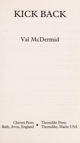Val McDermid: Kickback (Hardcover, 1995, Chivers Press, Thorndike Press)