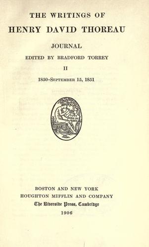 Henry David Thoreau: The writings of Henry David Thoreau. (1906, Houghton Mifflin)
