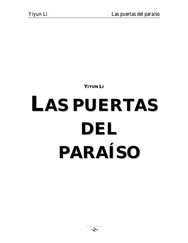 Yiyun Li: Las puertas del parai so (Spanish language, 2010, Lumen)