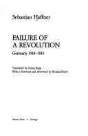 Sebastian Haffner: Failure of a revolution (1986, Banner Press)
