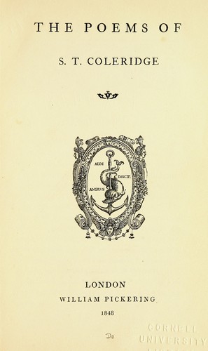 Samuel Taylor Coleridge: Poems. (1848, W. Pickering)