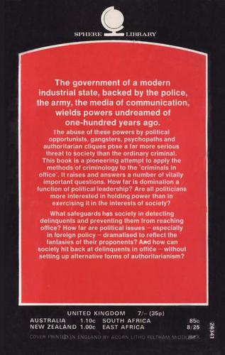 Alex Comfort: Authority and delinquency (1988, Zwan Publications, Distributed in the USA by Allen & Unwin)