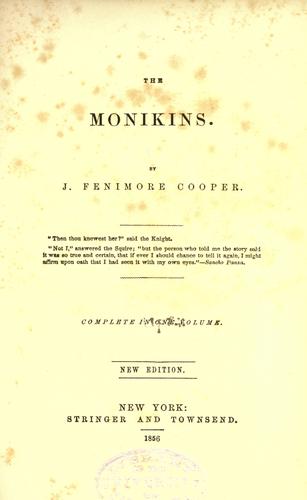 James Fenimore Cooper: The monikins (EBook, 1856, Stringer and Townsend)