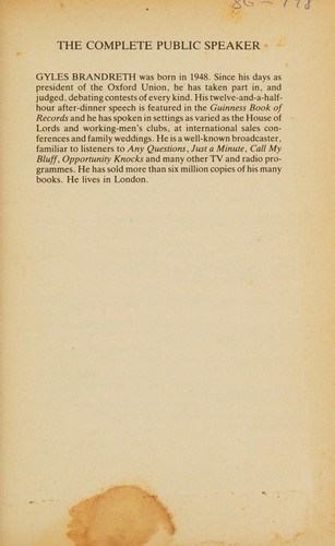 Gyles Brandreth: The complete public speaker (1984, Sheldon)