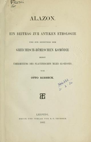 Titus Maccius Plautus: Alazon (German language, 1882, Teubner)