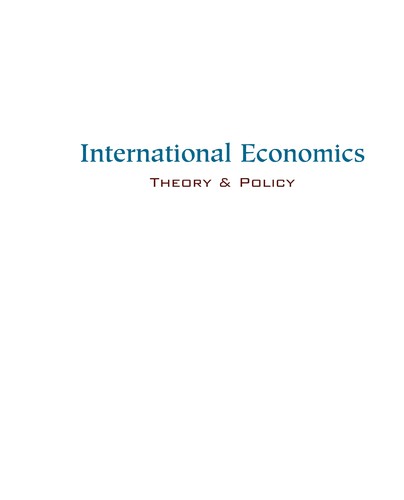 Paul R. Krugman: International economics (2009, Pearson Addison-Wesley)