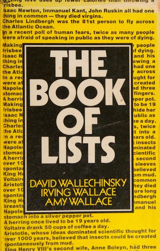 Amy Wallace, Irving Wallace, David Wallechinsky: The Book of lists (1977, Cassell, Orion Publishing Group, Limited)