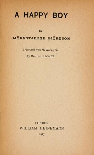 Bjørnstjerne Bjørnson: A happy boy (1896, Heinemann)