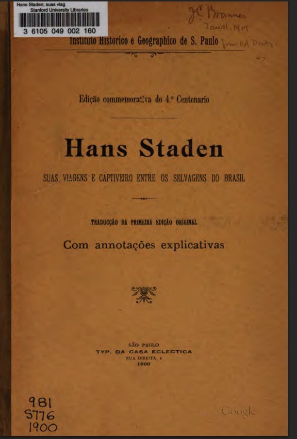 Hans Staden: Hans Staden (EBook, Portuguese language, 1930, PUBLICAÇÕES DA ACADEMIA BRAZILEIRA)