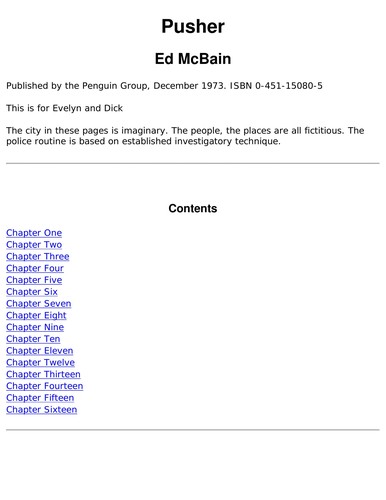 Ed McBain: The Pusher (87th Precinct Mystery) (Signet)