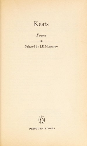 John Keats, J. E. Morpurgo: Keats (1985, Puffin)