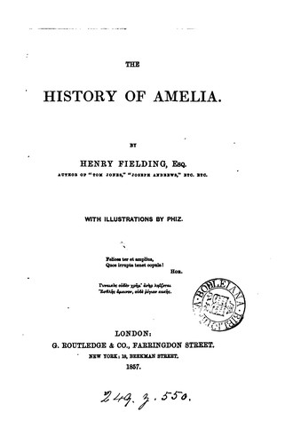 Henry Fielding: The History of Amelia (1857)