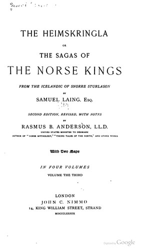 Snorri Sturluson: The Heimskringla (1889, J.C. Nimmo)