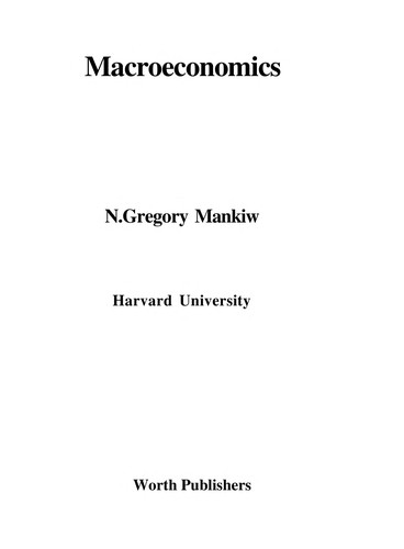N. Gregory Mankiw: Macroeconomics (1992, Worth Publishers)