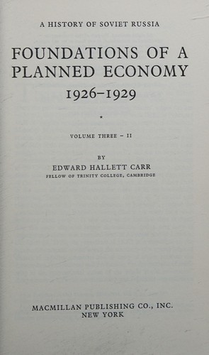 Edward Hallett Carr: A History of Soviet Russia (Hardcover, Palgrave Macmillan, Palgrave MacMillan)