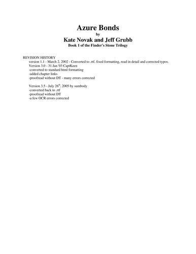 Jeff Grubb, Kate Novak: Azure bonds (1988)