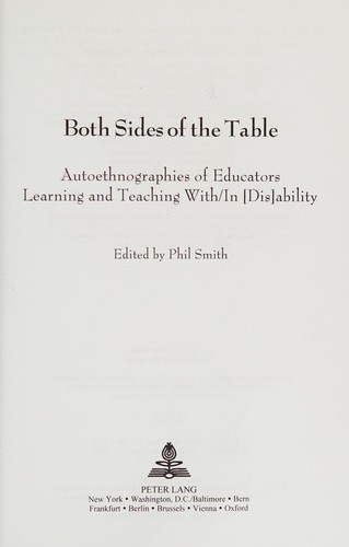 Phil Smith: Both Sides of the Table (2013, Lang Publishing, Incorporated, Peter, Peter Lang)