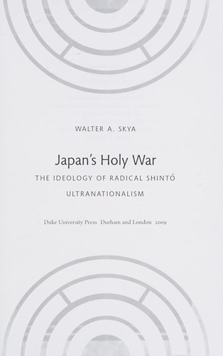 Walter Skya: Japan's holy war (2009, Duke University Press)