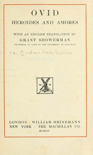 Publius Ovidius Naso: Heroides and Amores (1914, W. Heinemann, Macmillan)