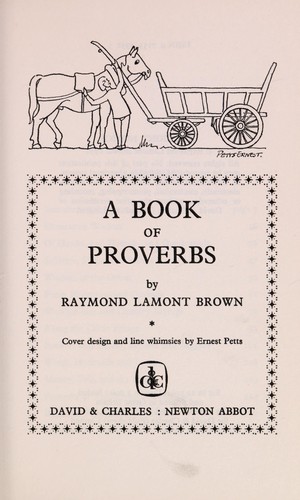 Raymond Lamont-Brown: A book of proverbs (1970, David & Charles)