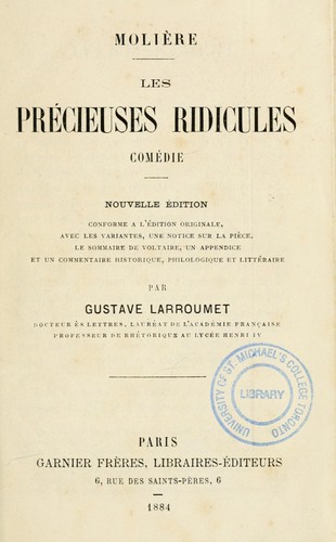 Molière: Les précieuses ridicules (French language, 1884, Garnier frères)