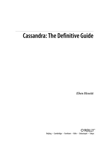 Eben Hewitt: Cassandra (EBook, 2010, O'Reilly Media, Incorporated, Ingram Publisher Services [Distributor])