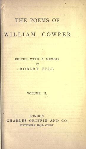 William Cowper: Poems. (1870, C. Griffin)