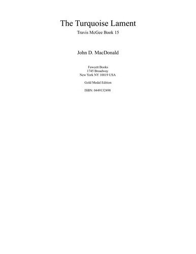 John D. MacDonald: The Turquoise Lament (1987, Fawcett)