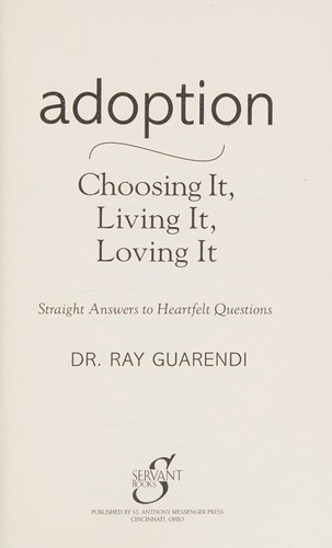 Raymond Guarendi: Adoption (2009, Servant Books)