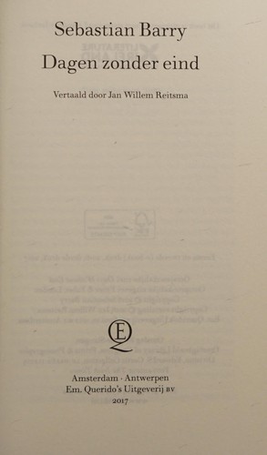 Sebastian Barry: Dagen zonder eind (2017)