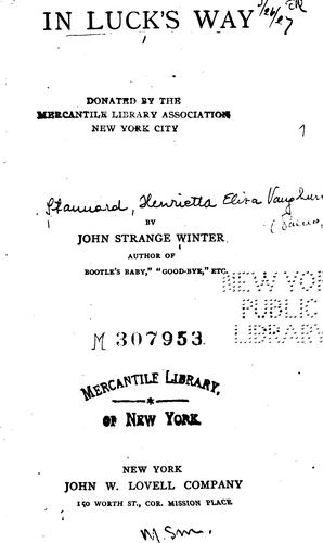 John Strange Winter: In luck's way. (1891, J.W. Lovell company)
