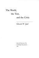 Edward Said: The world, the text, and the critic (1983, Harvard University Press)