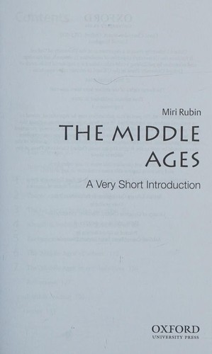 Miri Rubin: Middle Ages (2014, Oxford University Press)