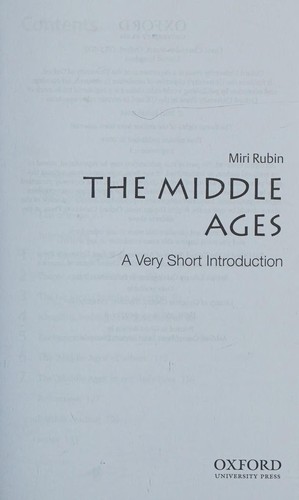 Miri Rubin: Middle Ages (2014, Oxford University Press)