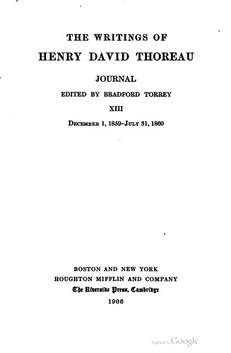 Henry David Thoreau: The writings of Henry David Thoreau. (1906, Houghton Mifflin)