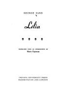 George Sand: Lélia (1978, Indiana University Press)