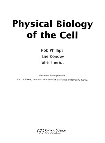 Rob Phillips: Physical Biology of the Cell (2008, Garland Science)