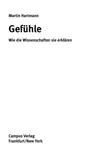 Martin Hartmann: Gefu hle (German language, 2005, Campus Verl.)