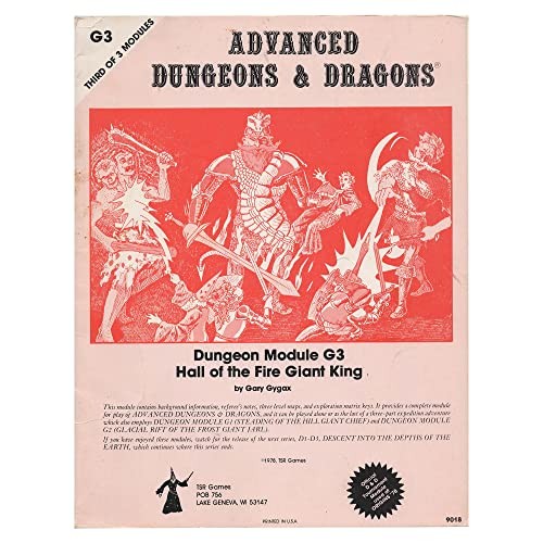 Gary Gygax: Hall of the Fire Giant King (Advanced Dungeons & Dragons Module G3) (Dungeons & dragons dungeon module) (1978, distributed by Random, TSR Hobbies)