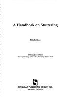 Oliver Bloodstein: A handbook on stuttering (1995, Singular)