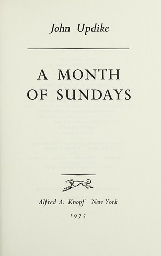 John Updike: A month of Sundays (1975, Deutsch)