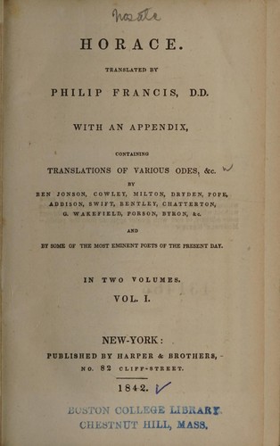 Horace: Horace (1842, Harper & Bros.)