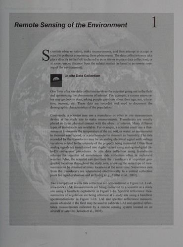Jensen, John R.: Remote sensing of the environment (2007, Pearson Prentice Hall)