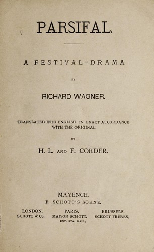 Richard Wagner: Parsifal (1880, Schott & co., [etc., etc.)