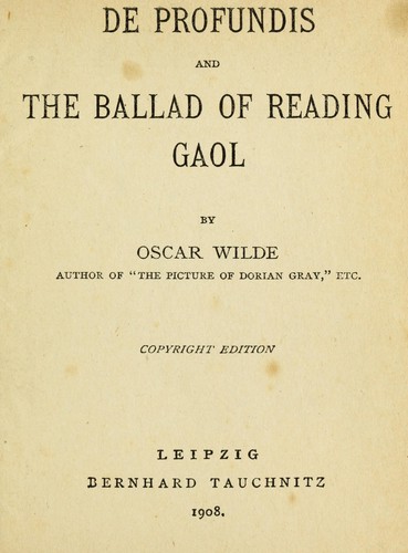 Oscar Wilde: De profundis