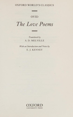 Publius Ovidius Naso: Ovid, the love poems (2008, Oxford University Press, Oxford University Press, USA)